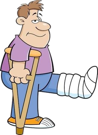 Man Walking with Crutch clipart Png
