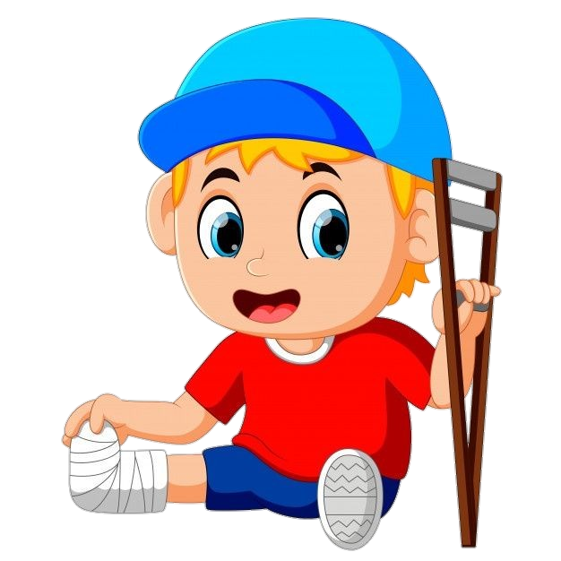 Child with Crutch clipart Png