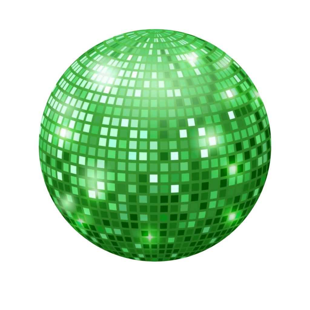 Green Disco Ball vector illustration PNG