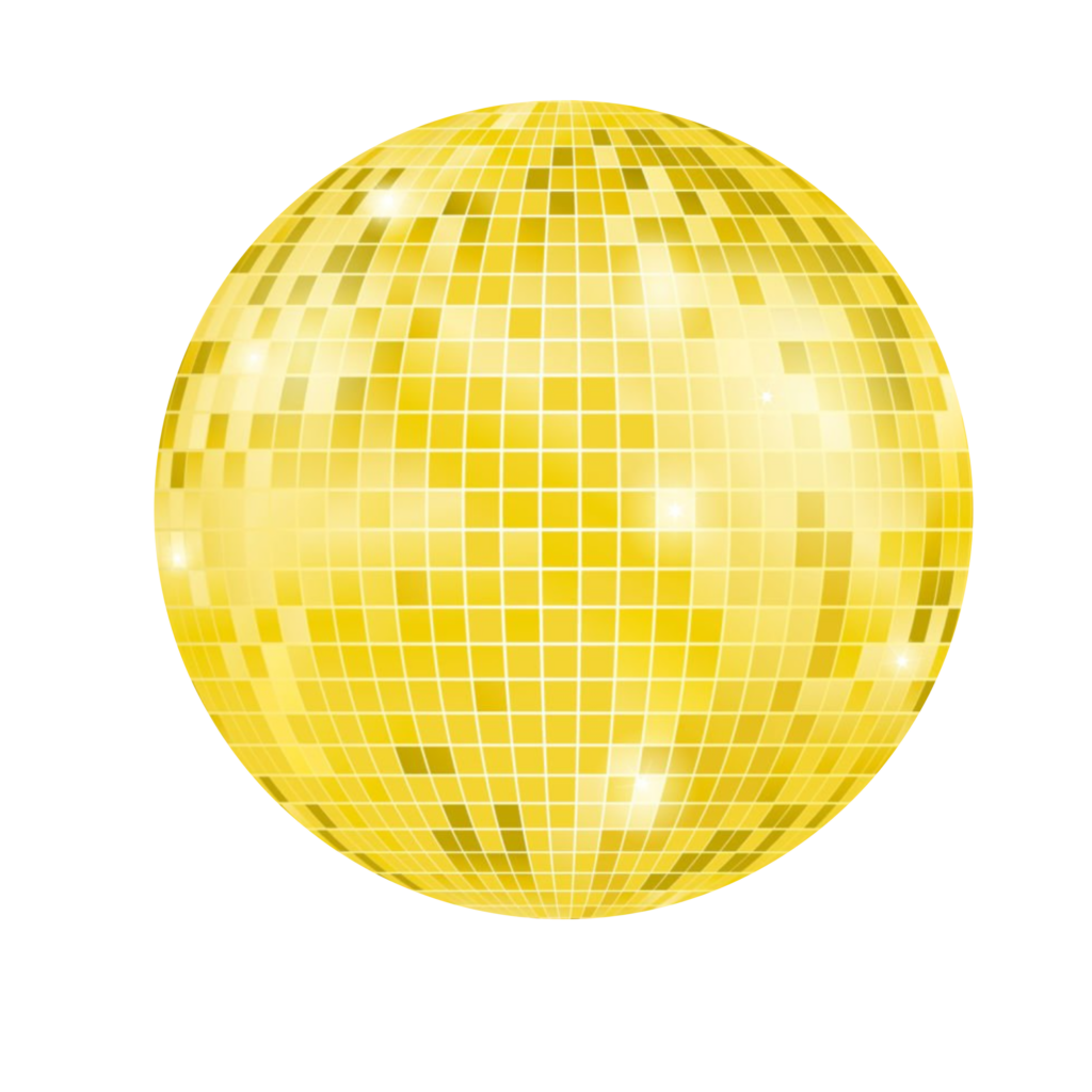 Yellow Disco Ball PNG