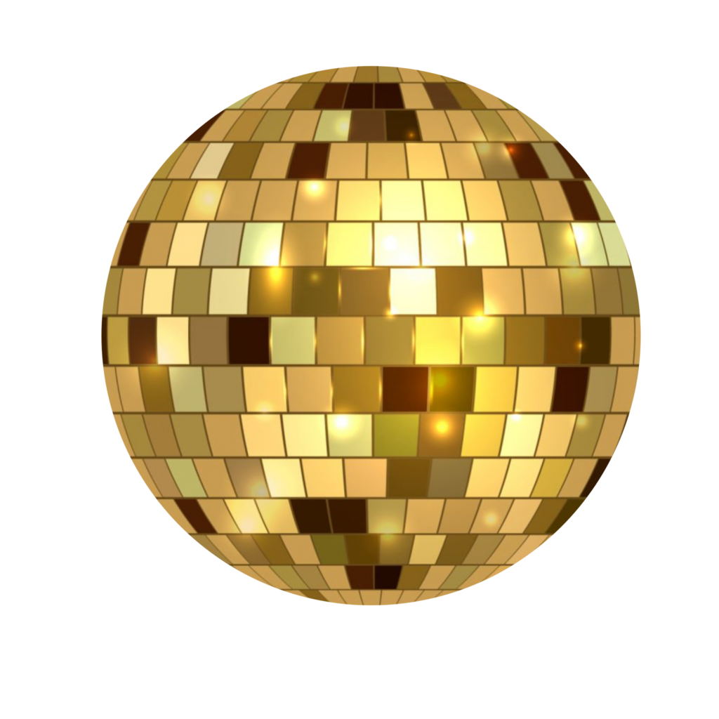 Golden Disco Ball PNG