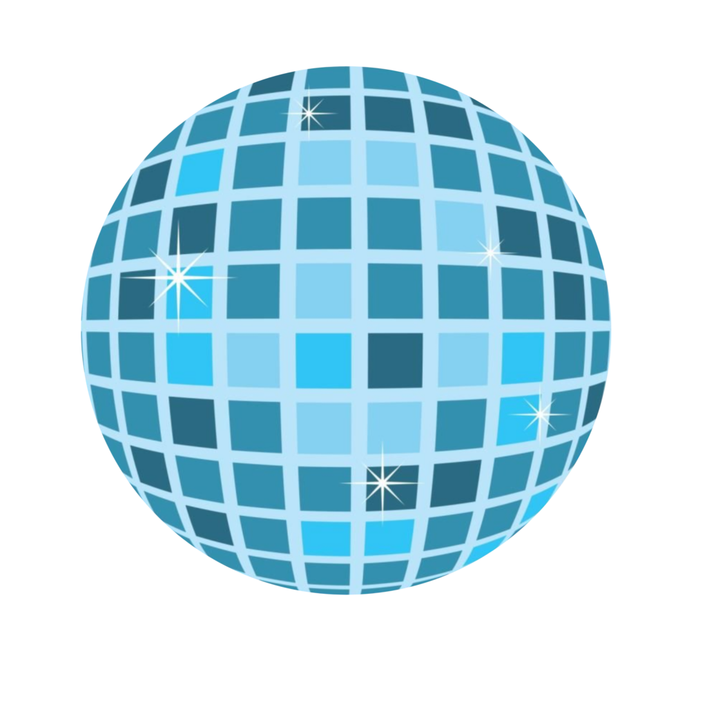 Blue Disco Ball vector PNG