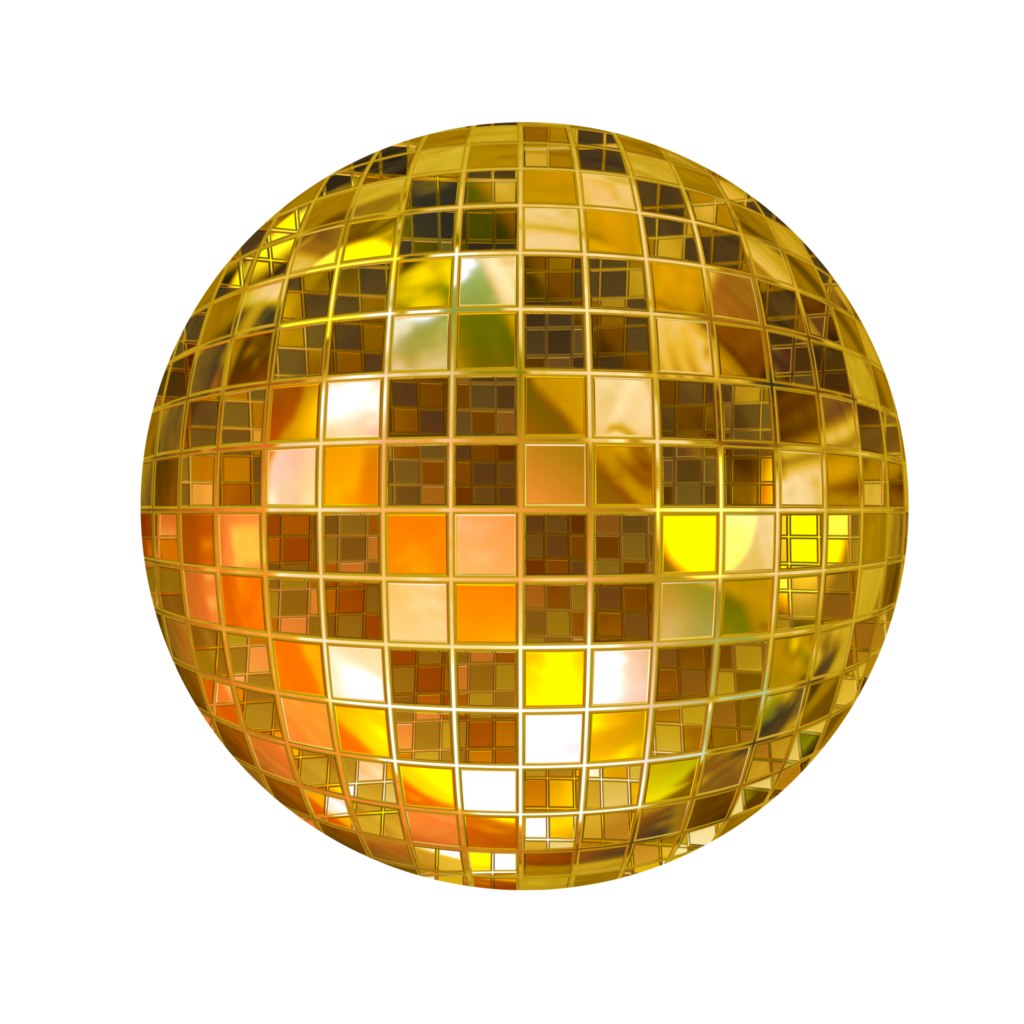 Golden Disco Ball Illustration PNG