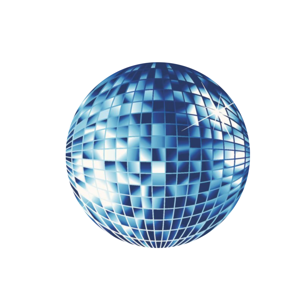 Blue Disco Ball Illustration PNG