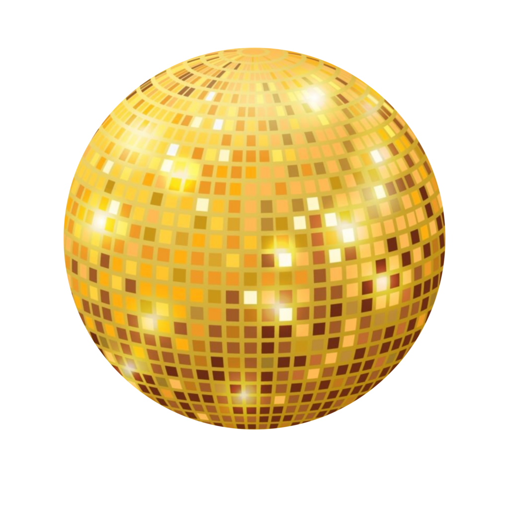 Golden Disco Ball vector PNG