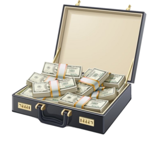 Suitcase of US Dollars Png Image
