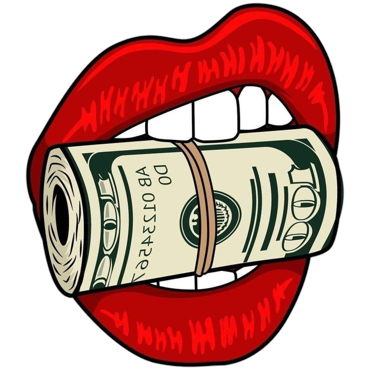 US Dollar in Mouth Clipart Png