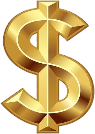 Golden United States Dollar Sign Art Png