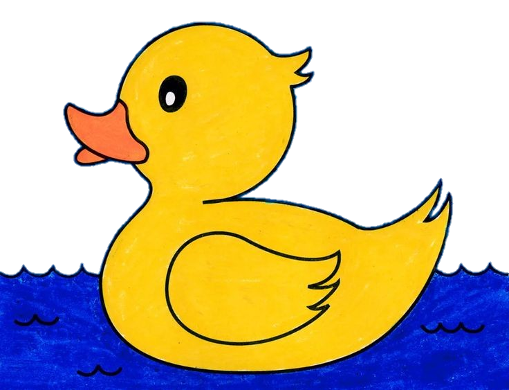 Duck on Water painting Png