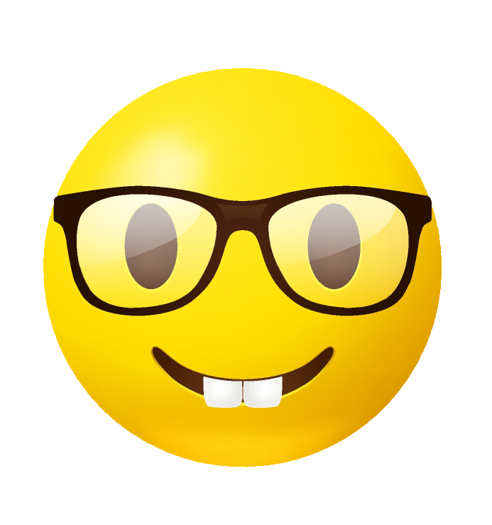 Yellow Nerd Emoji PNG