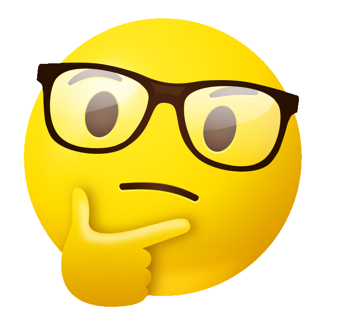 Nerd Emoji thinking PNG