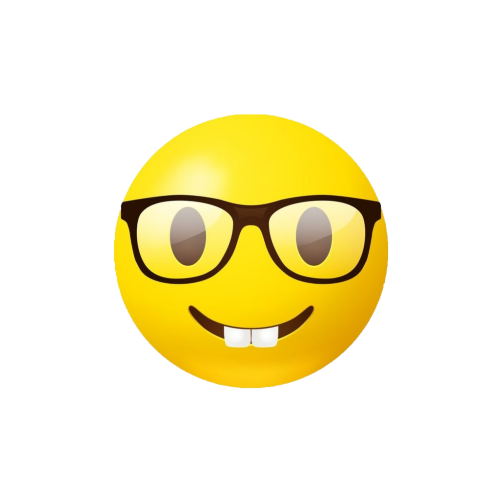 Cute Yellow Nerd Emoji PNG