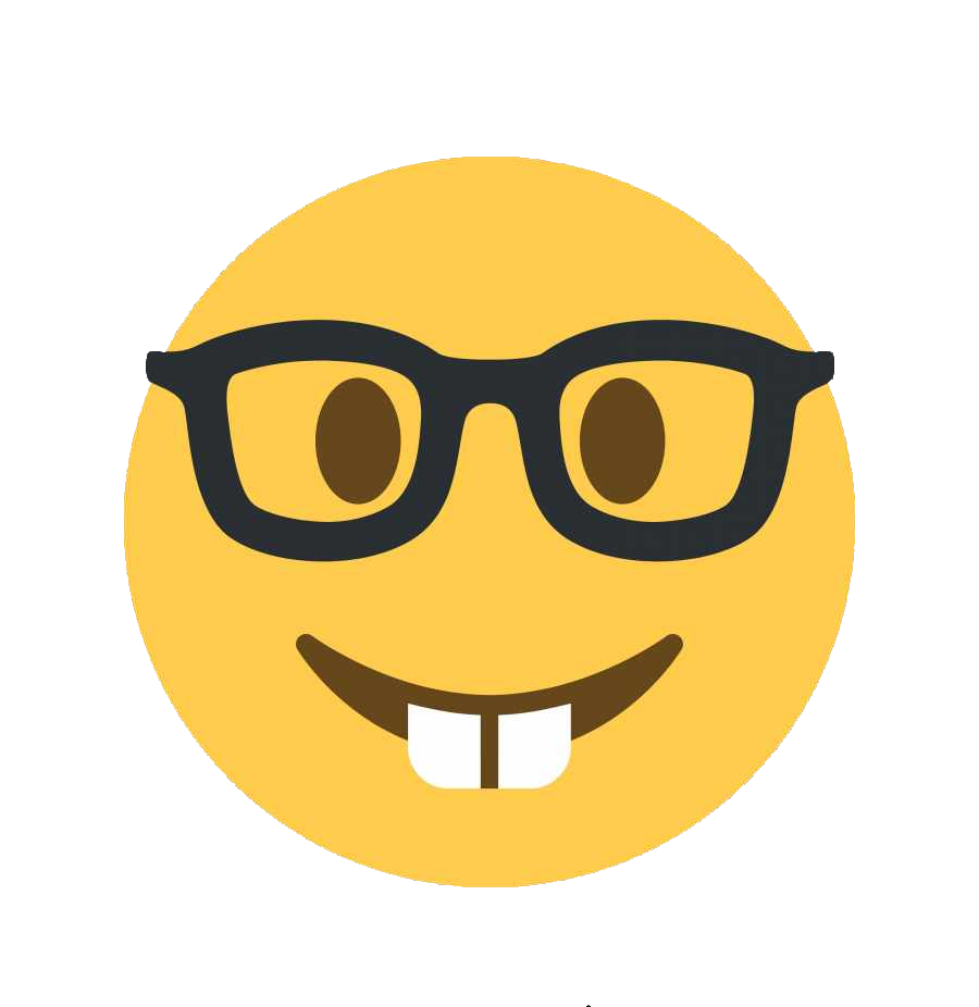 Yellow Nerd Face Emoji PNG