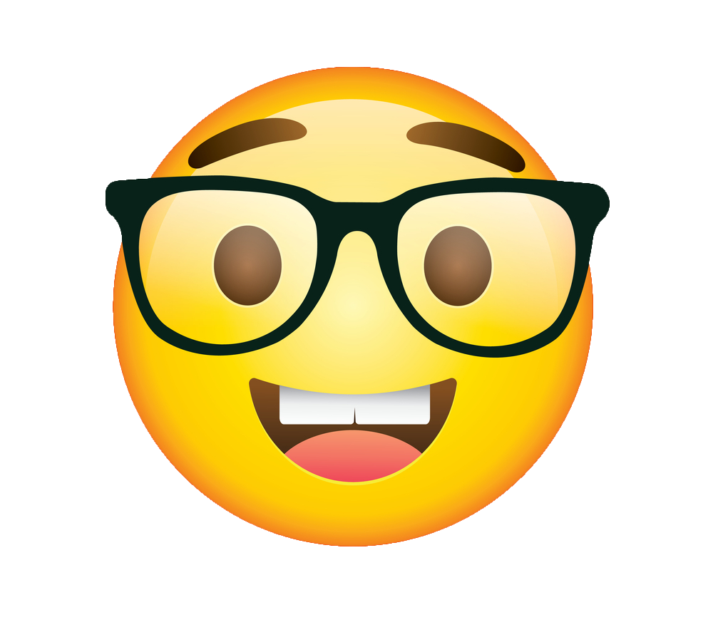 Smiling Nerd Emoji PNG