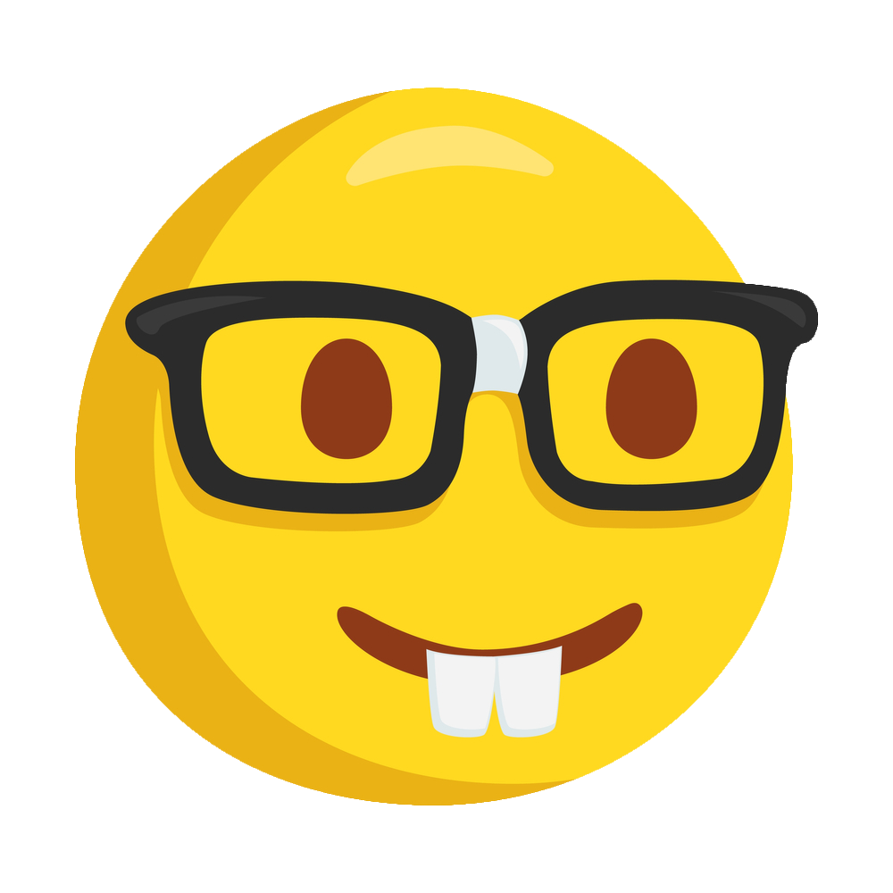 Nerd Face Emoji clipart PNG