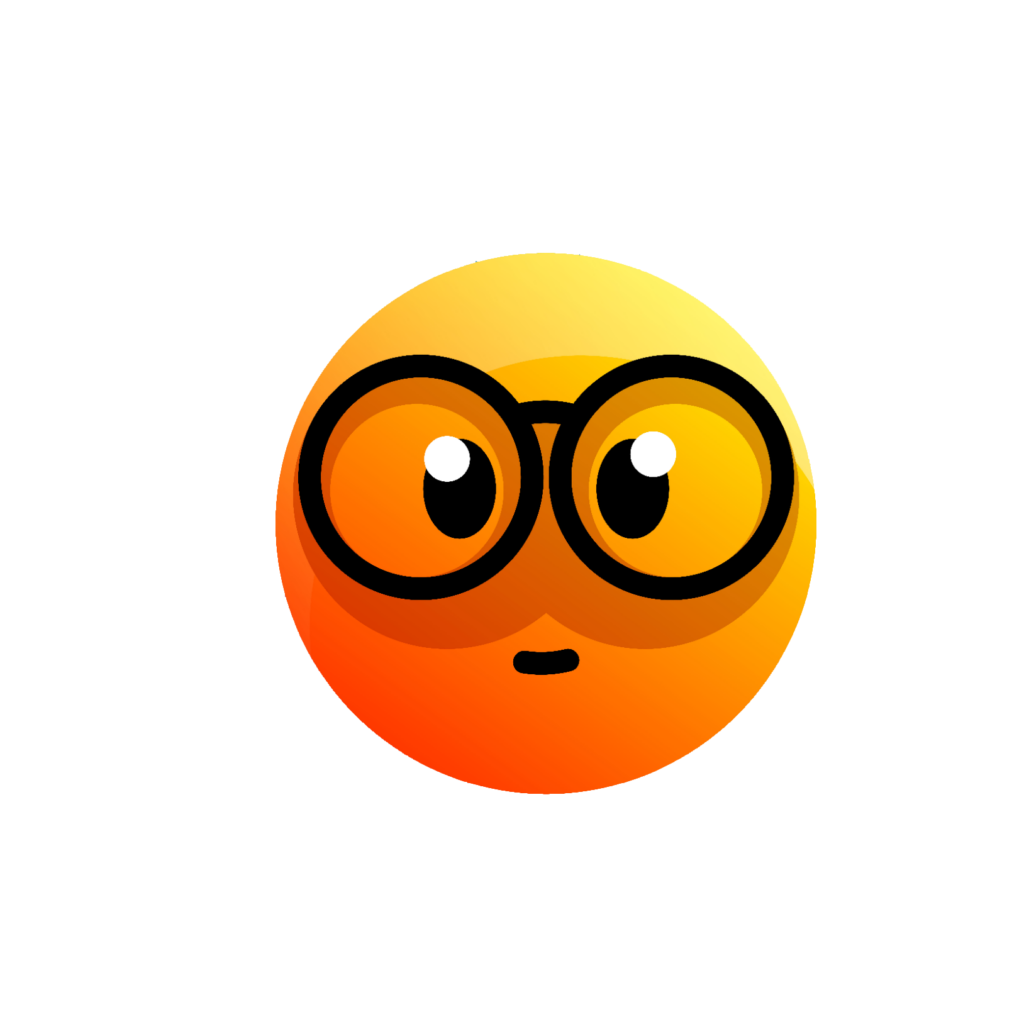 Cute Nerd Emoji clipart PNG