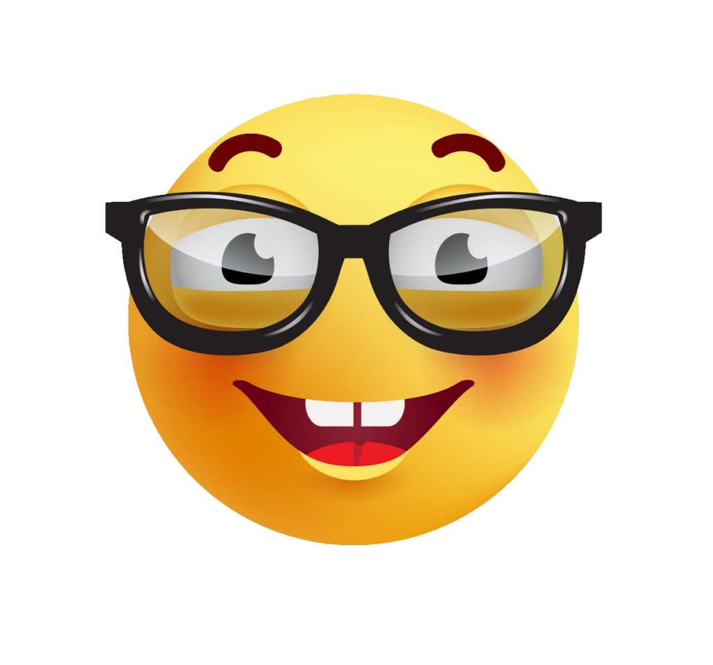 Smiling Nerd face Emoji clipart PNG