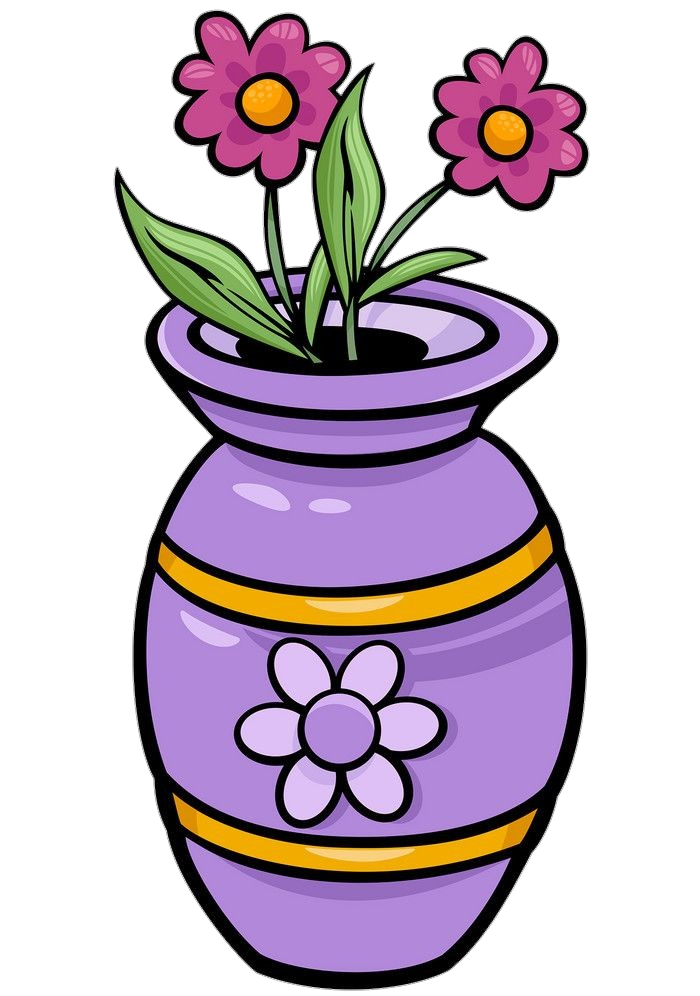 Flowers in Purple Flowerpot clipart png