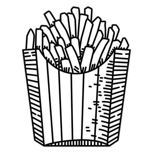 French Fries Black Vector Png