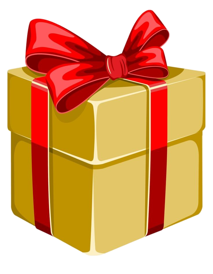 Golden Gift Box Png