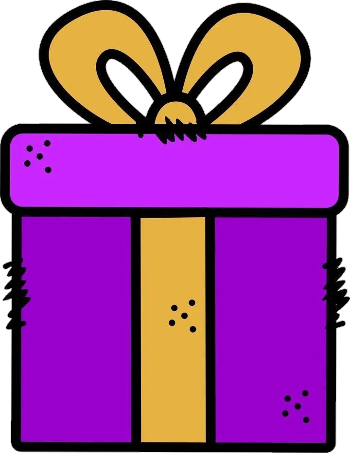 Violet Gift Box clipart Png