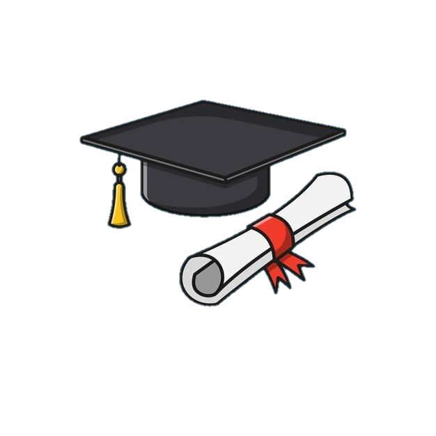 Graduation Hat and Diploma Png