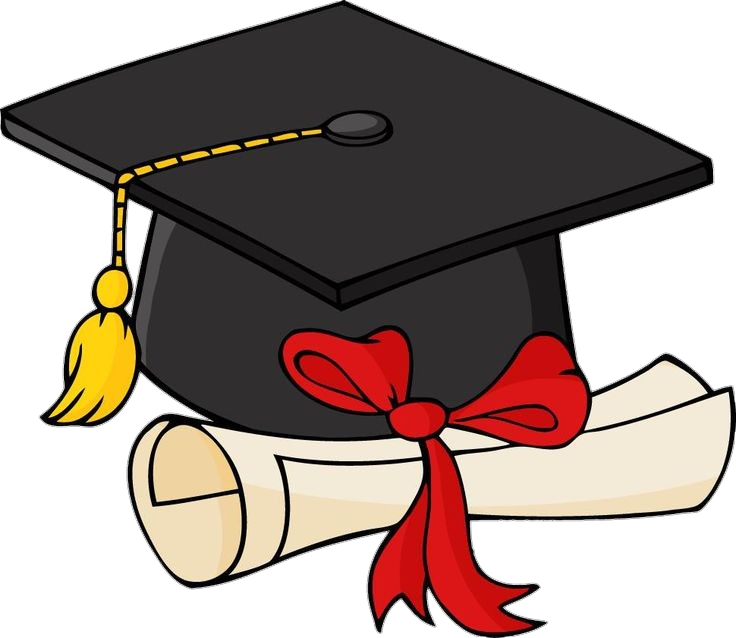 Graduation Cap and Diploma clipart Png