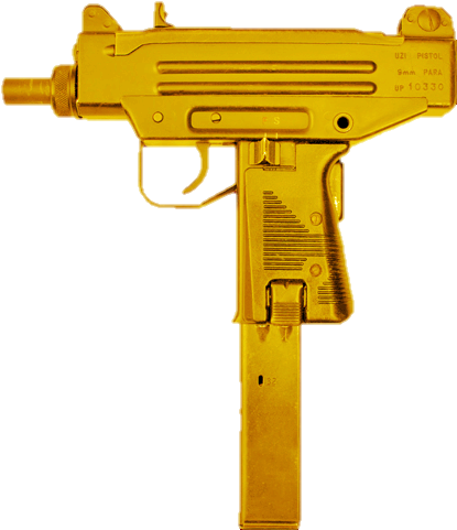 Golden Hand Gun Png