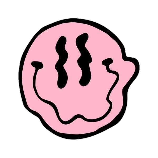 Melting Pink Happy Face Png