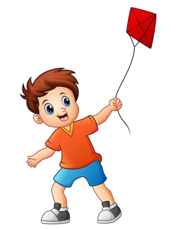 Boy with Kite clipart Png