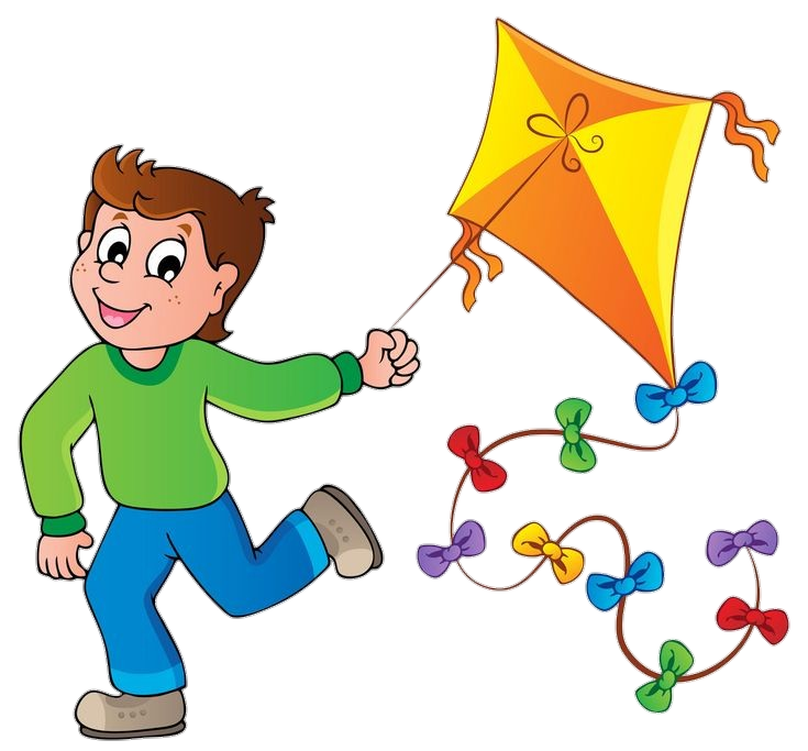 boy with kite clipart Png