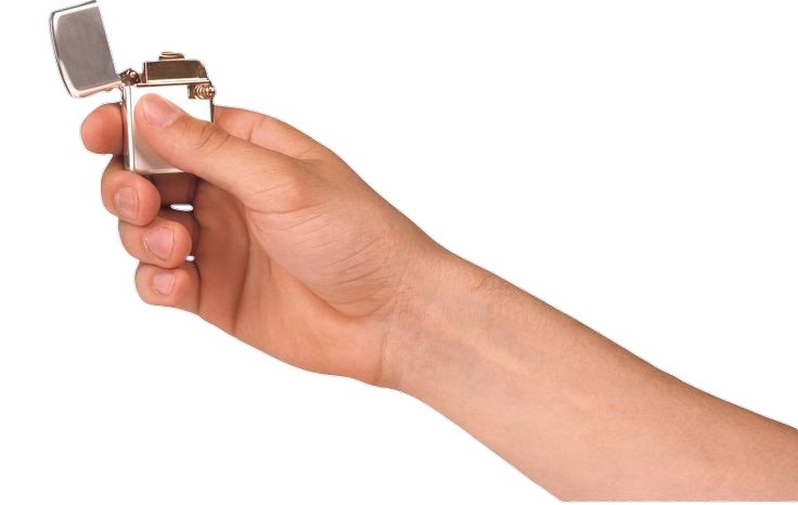 Zippo Lighter in Hand Png transparent Image