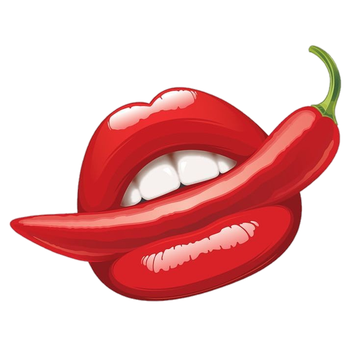 Human Lips and Hot chili Png