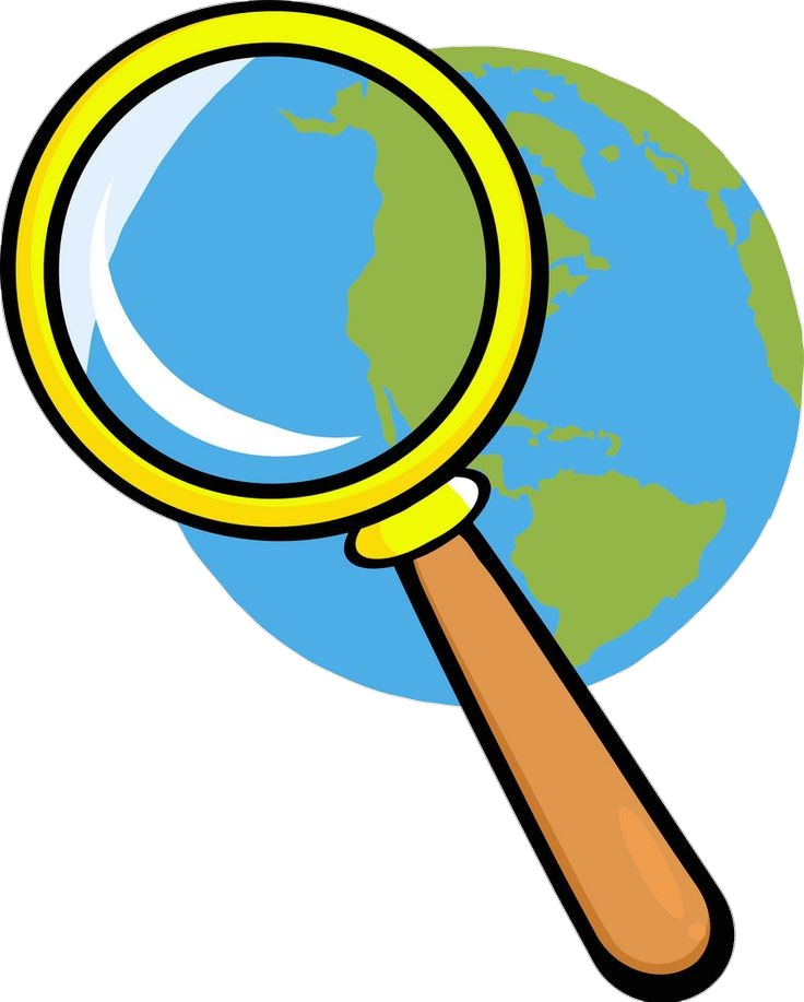 Magnifying Glass and Earth Clipart Png