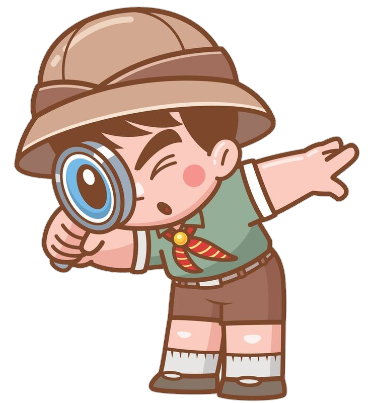 Magnifying glass boy png