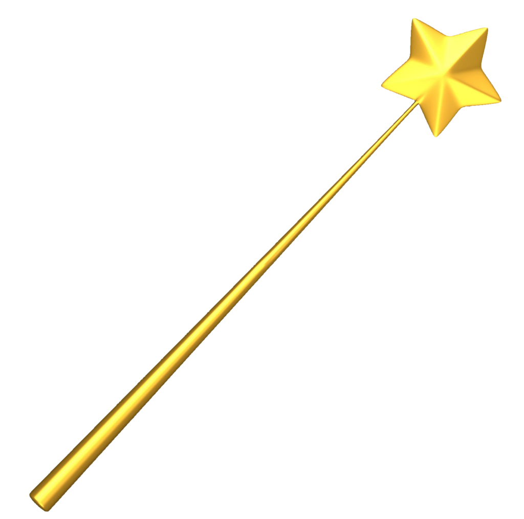 Golden Magic Wand PNG