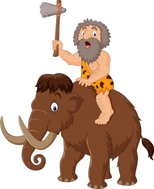 Old Man on Mammoth clipart Png