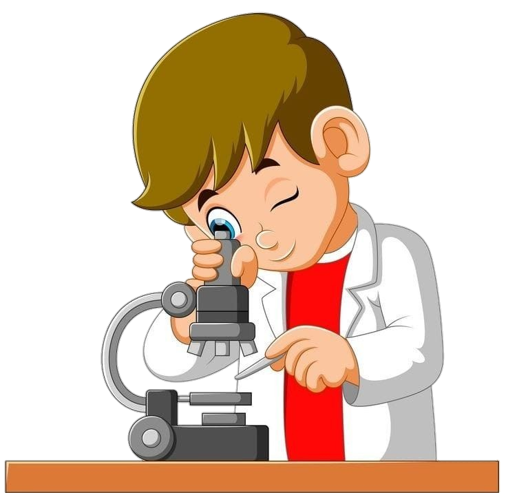 Boy Using Microscope Png