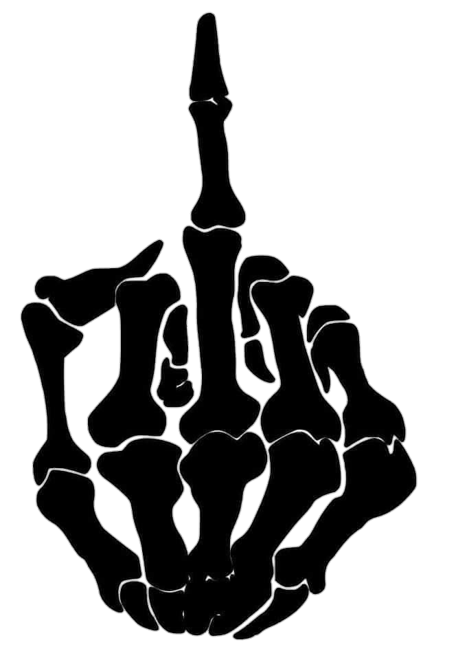 Skeleton Hand Middle Finger Silhouette PNG