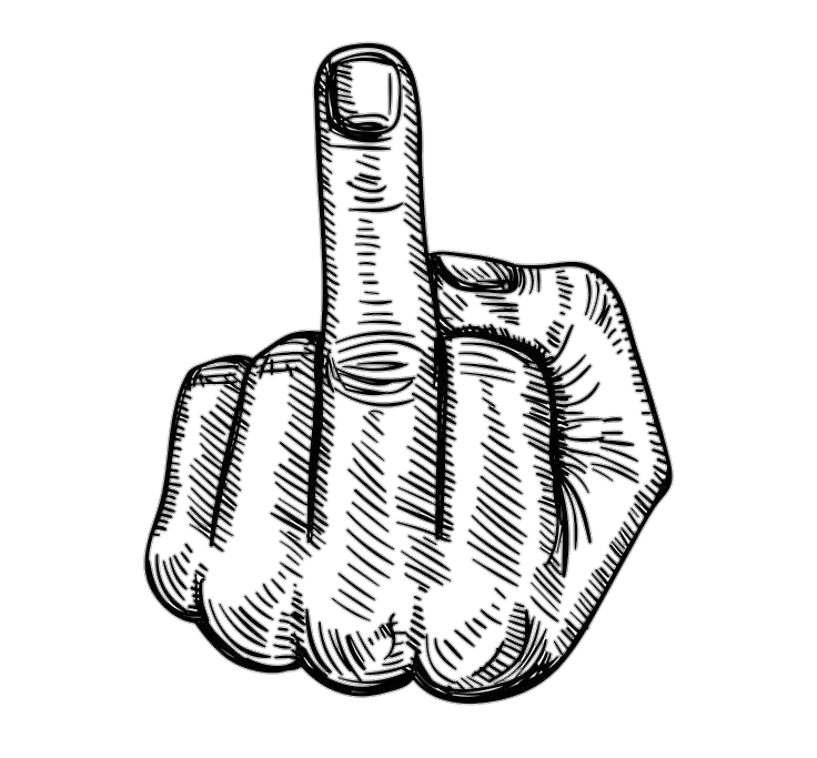 Middle Finger Sketch PNG