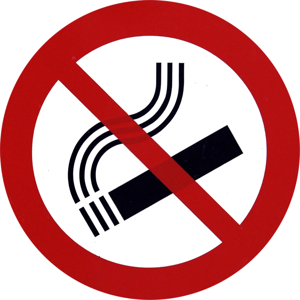 Printable Black and White No Smoking Sign