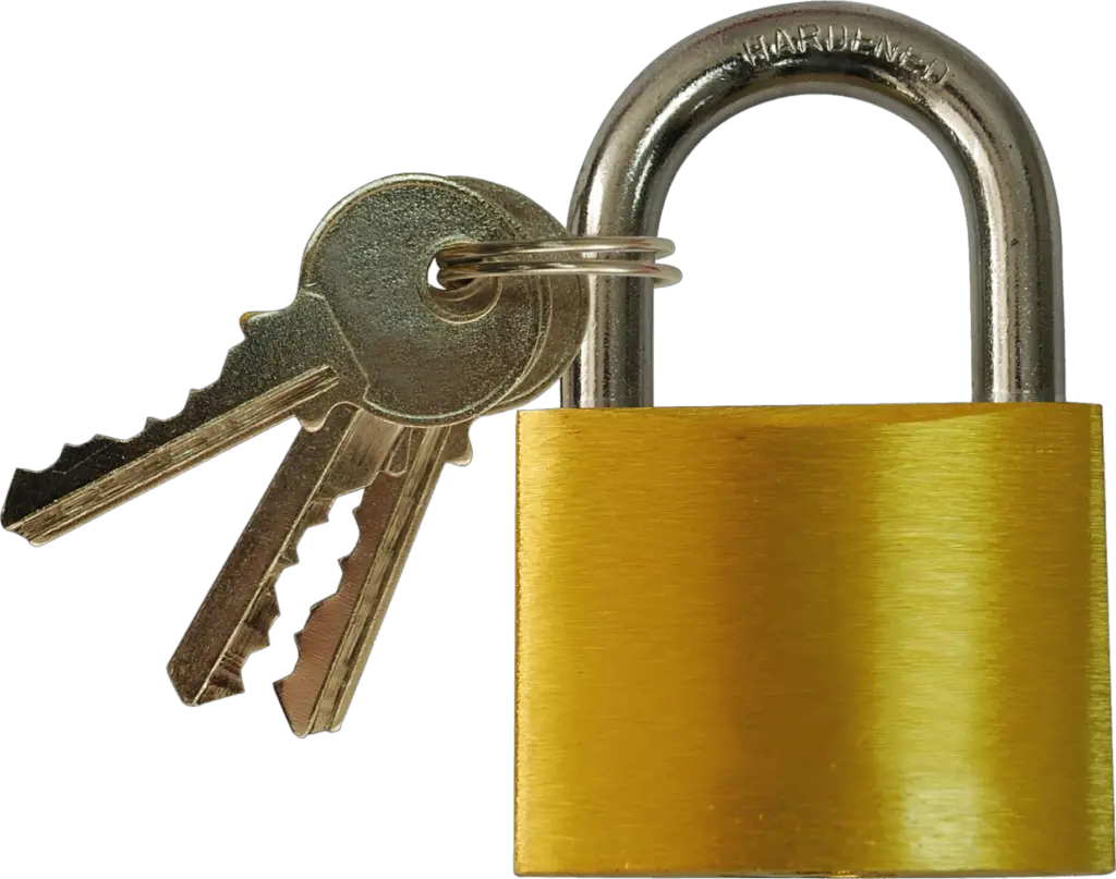 Golden Padlock Png