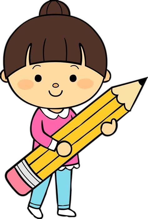 Girl with Pencil clipart Png