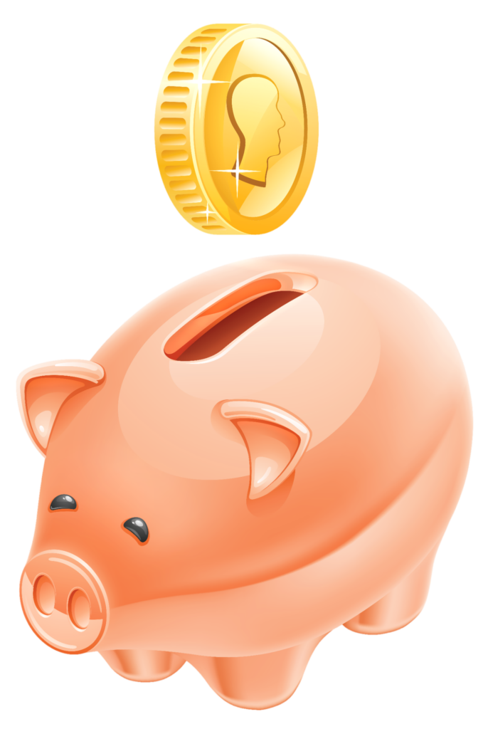 Animated Piggy Bank coin Png