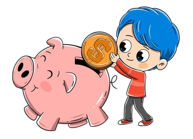 Piggy Bank and boy Png