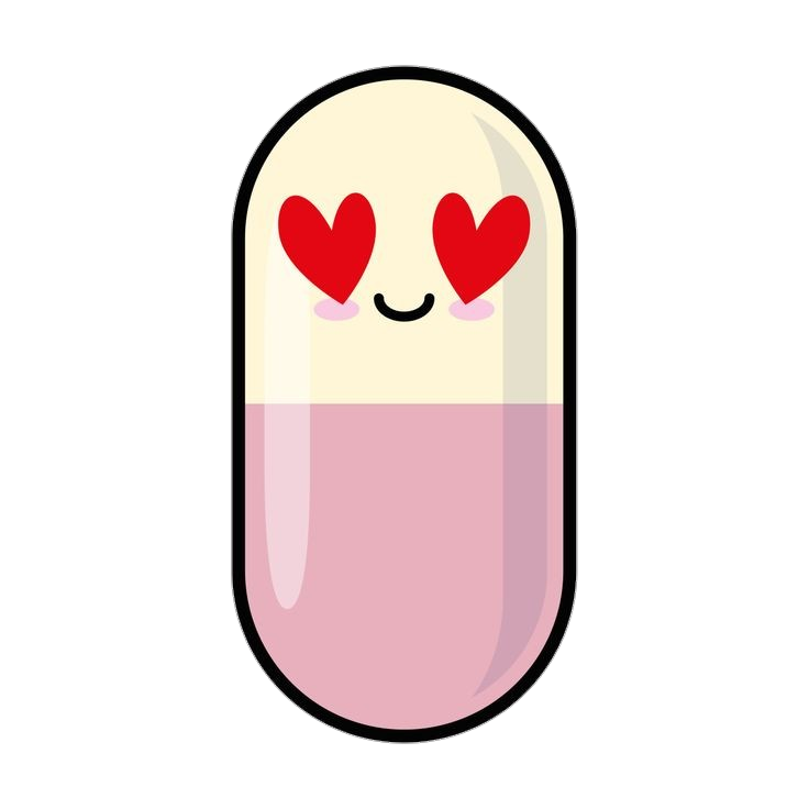 Cute love Kawaii Pills Png
