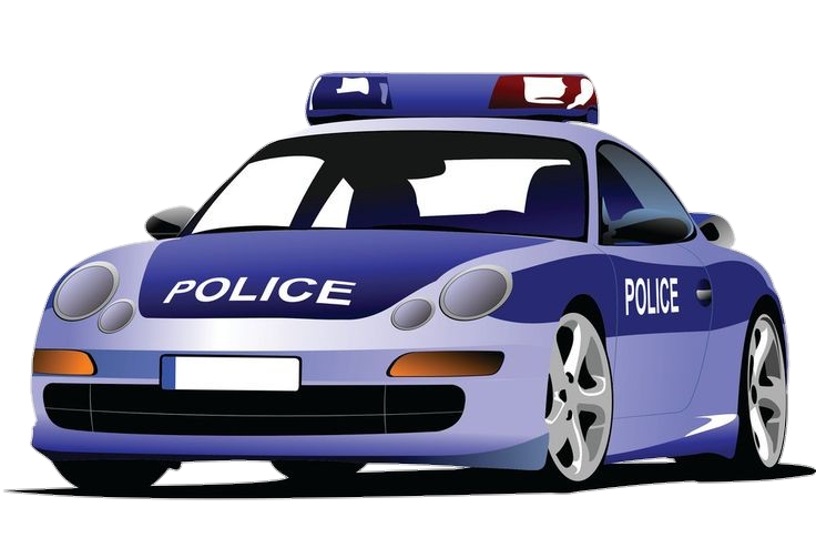 Animated blue Police Car Png