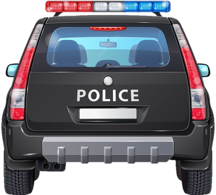 Police Car back view Png