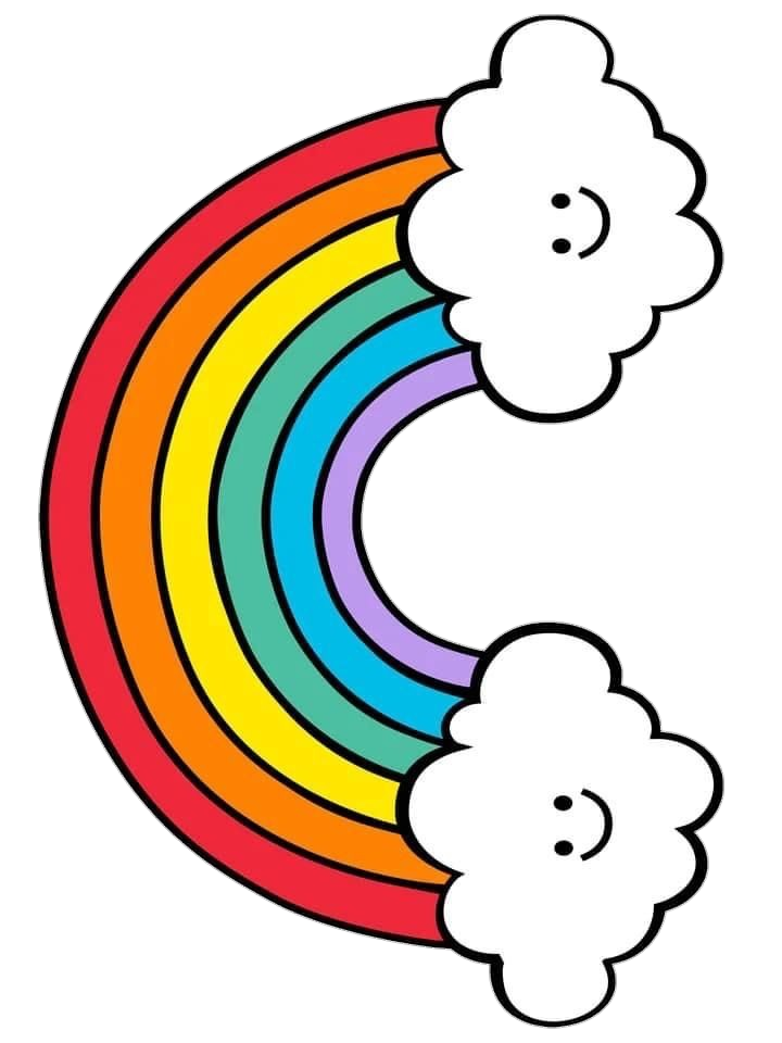 Hand Drawn Clouds Rainbow Png
