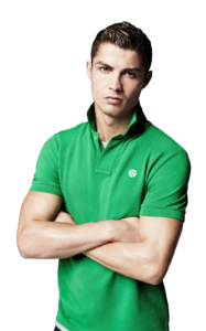 Young Cristiano Ronaldo in Green T-shirt PNG image